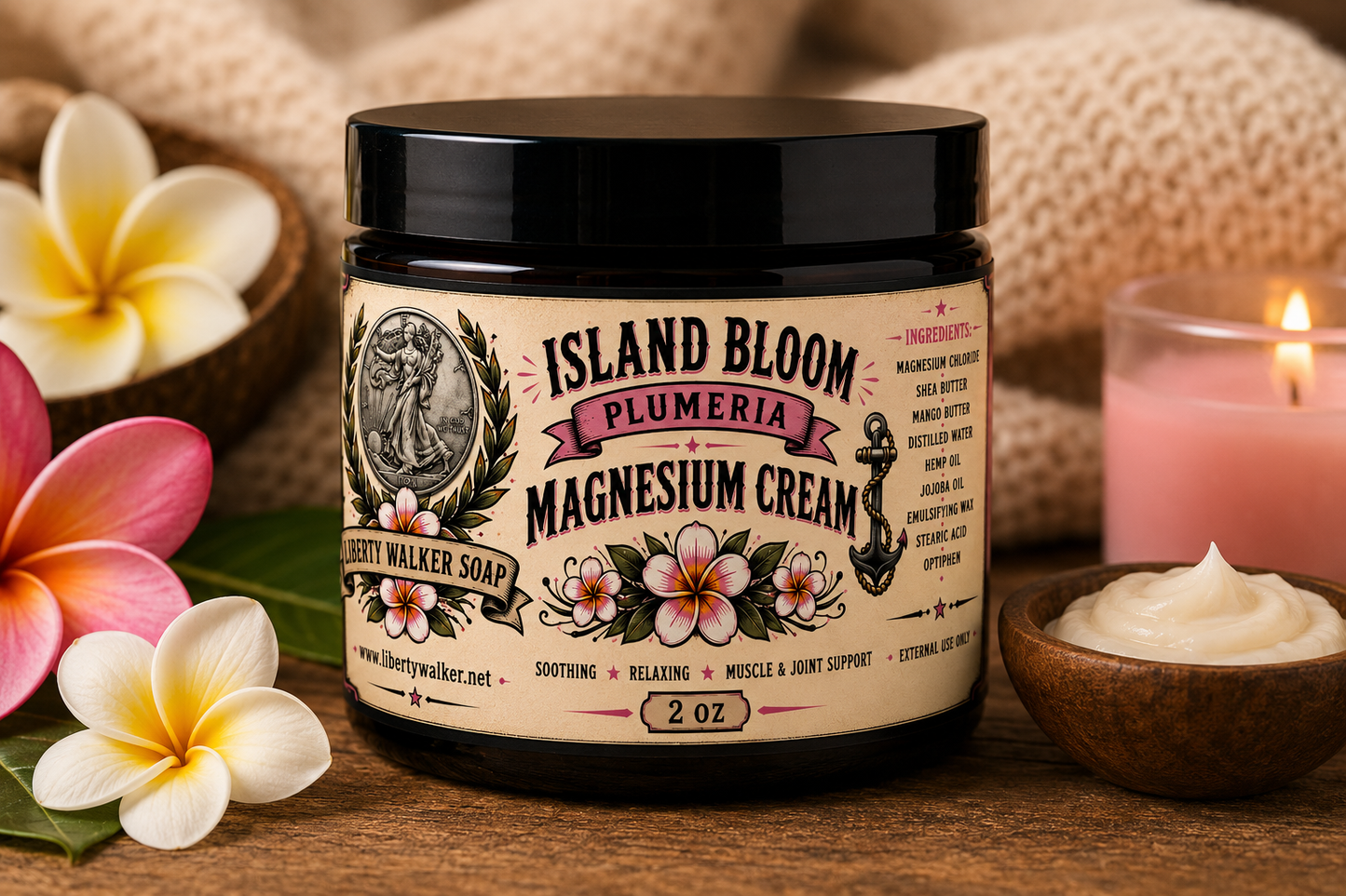 Magnesium Cream Island Bloom (Plumeria)